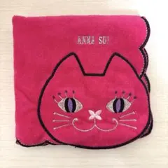 ANNA SUI 猫刺繍入りタオルハンカチ
