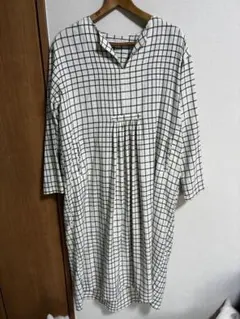 チェック柄 長袖 ワンピース