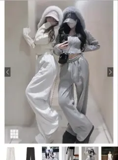 スウェットワイドパンツ ジョガーパンツ