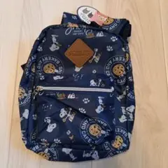 新品　PEANUTS スヌーピー柄 キッズリュック サック　ネイビー