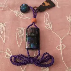 ★お値下げ★珊瑚付き本鼈甲蒔絵螺鈿印籠型帯飾り