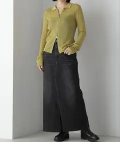 NATURAL BEAUTY BASIC　フロントスリットナローデニムスカー