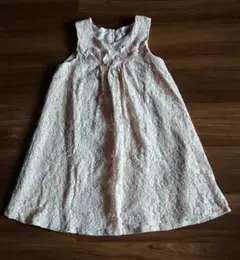 マザウェイズ　総レース ワンピース ピンクベージュ　140cm