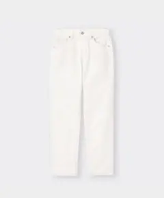 GU スリムテーパードアンクルジーンズ　L ホワイト