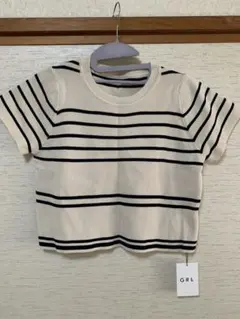 GRL 半袖ニット ボーダー柄 ショート丈ニットトップス 新品タグ付き
