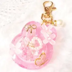シャカシャカキーホルダー 花 うさぎ シェイカー チャーム