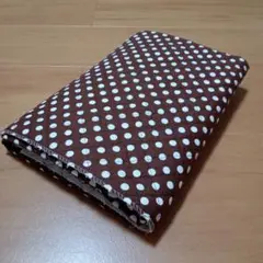茶色と白のドット柄キルティング生地 50cmカット