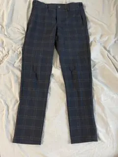ZARA チェック柄スラックス THE DRIVER PANTネイビーサイズXLのサムネイル