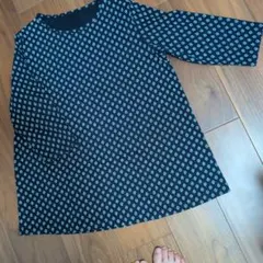 紺白模様 半袖シャツ Lサイズ