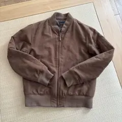 ブラウン スエード風 ジップアップジャケット
