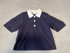 美品】UNITED ARROWS フリル 半袖 ポロシャツ ネイビー - メルカリ