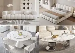 家具フルセット（ダイニングセット＋ソファ＋ベッド&マットレス＋コーヒーテーブル）