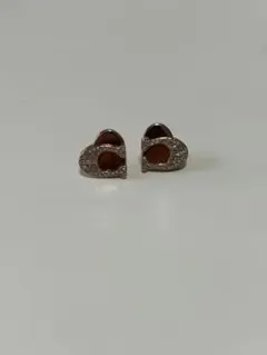 ローズゴールド ハート型ピアス