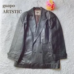 guapo【L〜LL】 ARTISTIC レザーダブルブレストジャケット 黒