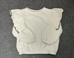 H&M 110cm フリル付きトレーナー 裏起毛