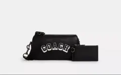COACH ブラックレザーショルダーバッグ