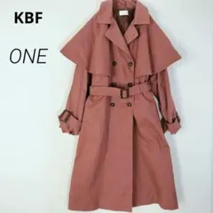 ケープ✨KBF 綿 トレンチコート ロング ベルト付 レンガ茶【F】c9086