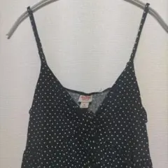 Mサイズ MOSSIMO モッシモ キャミソール ドット柄 海外古着 黒のサムネイル