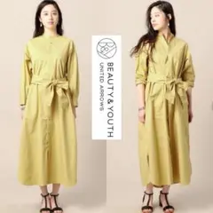 ビューティ&ユース ユナイテッドアローズ コットンタックベルトワンピース M