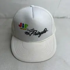 【USA古着】JiF Mr Pringle's ビンテージ メッシュキャップ 白のサムネイル