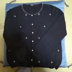 epurer ビーズ装飾 カーディガン 40 黒