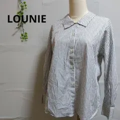 Lounie ルーニィ ストライプ 長袖シャツ ゆったりシルエット