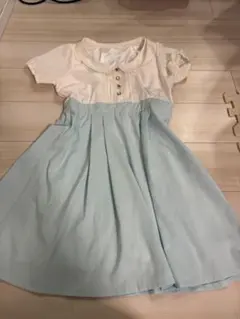 夢展望 Mary Rose 水色と白のワンピース　Lサイズ