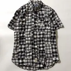 ポニー無✨ラルフローレン パッチワーク ワークシャツ チェック ブラック M
