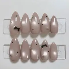 【現品】ネイルチップ 韓国風 マグネット シンプル リボン 星