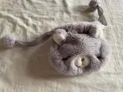 ⚫︎美品⚫︎クマの巾着サテンリボン グレー