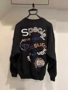 ブラック グラフィックプリント トレーナー