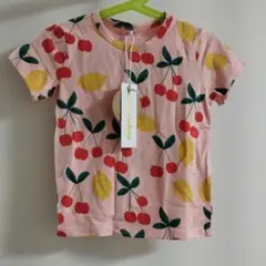 ミニロディーニmini rodini95.100☺︎フルーツ柄のTシャツピンクのサムネイル