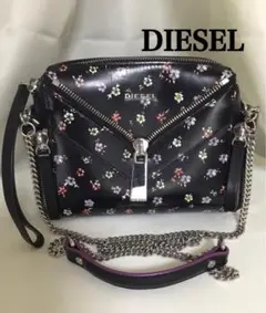 DIESEL ディーゼル レディース ショルダーバッグ 花柄 ブラック 