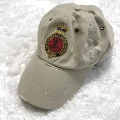 ポロバイラルフローレン キャップ ワッペン 刺繍 ベージュ