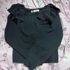 Avail トップス リボン 長袖 M ブラック