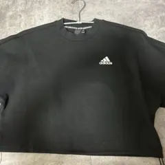 adidas クロップドスウェット ブラック