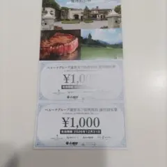 ベルーナグループ優待割引券 1000円×2枚のサムネイル
