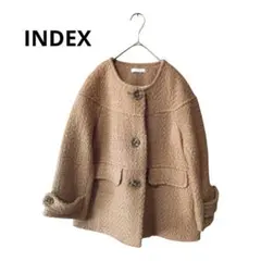 INDEX インデックス コート ショート丈 ベージュ ノーカラー アウター