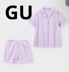 GU ギンガムチェック パジャマ セットアップ（半袖/ショートパンツ）