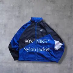 90s 銀タグ NIKE ナイキ ナイロンジャケット 刺繍ロゴ