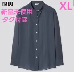 【新品未使用タグ付き】UNIQLO U シアーバンドカラーシャツ（長袖）