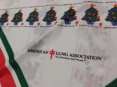 ヴィンテージ 1984年 アメリカ肺協会クリスマススカーフ