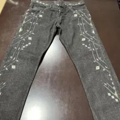 diesel BLACKGOLD刺繍入りブラック デニムパンツw30