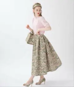 【着用1回】ツルバイマリコオイカワ　フレグランス　ロングスカート　ブラック BOTTOMS｜TSURU By MARIKO OIKAWA