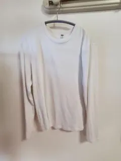 UNIQLO ソフトリブクルーネックT 　L　 ホワイト