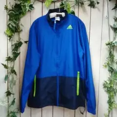 MK493★adidas ナイロンジャケット 青/紺　サイズM