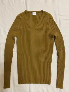 アーバンリサーチドアーズ　ウール　Vネック　リブニット　ブラウン　ベージュ