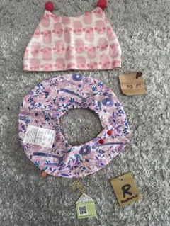 【新品未使用】新生児・赤ちゃん用の帽子とスタイのセットです。