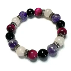 タイガーアイ 天然石 パワーストーン ブレスレット 数珠 お守り 虎目石 ピンク