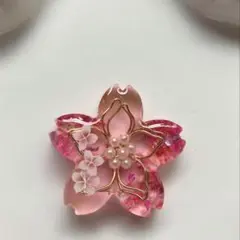 レジン　ヘアゴム　桜モチーフ　ピンク◡̈♥︎ ドライフラワー